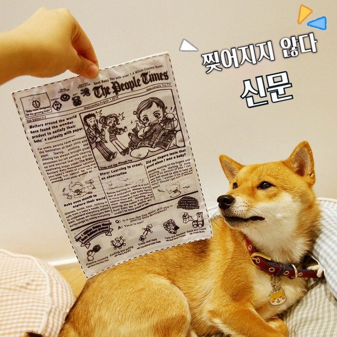 반려동물 이빨가는 소리나는 신문지 터그놀이 장난감, 1개, 강아지 소리지 신문