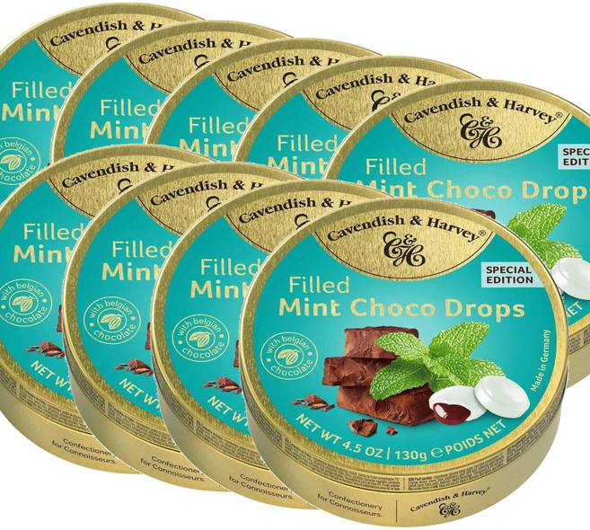 캐빈디쉬앤하비 민트 초코 캔디 사탕 Cavendish & Harvey Filled Mint Chocolate, 9개, 130g