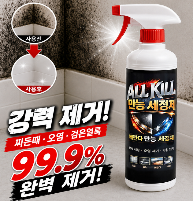 초강력 만능 곰팡이 제거제 벽지 욕실 화장실 베란다 방 올킬 500mL, 1개