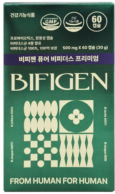 비피젠 퓨어 비피더스 프리미엄 프로바이오틱스 특허균, 60정, 1개
