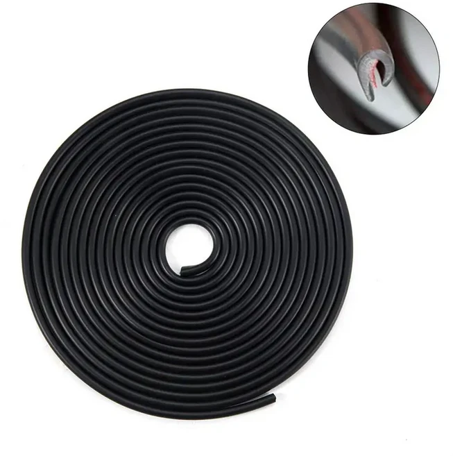 명확한 자동차 도어 가장자리 보호대 트림 고무 씰 U 모양 가드 대부분의 적합, 03 Black, 03 2m, 1개