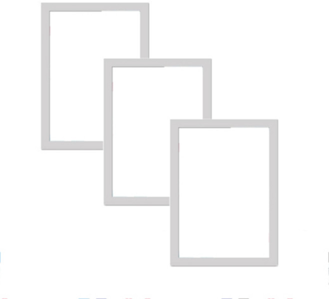 키밍 게시판 벽부착 자석 액자 사진 안내문 A4, 실버, 3개