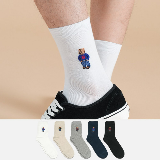 키키야 삭스 중목 패션양말 양말 클래식 베어 5color