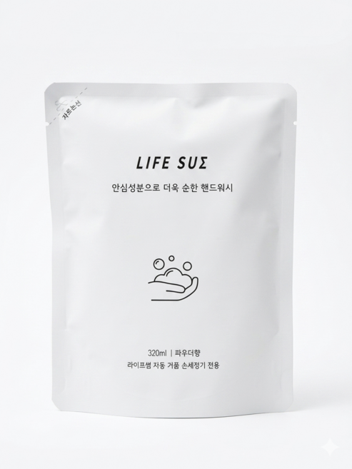 라이프썸 핸드워시 320ml (자동 손세정기 전용) 파우더향 x 5개 리필형 항균 거품형 손세정제 핸드솝 물비누, 1개