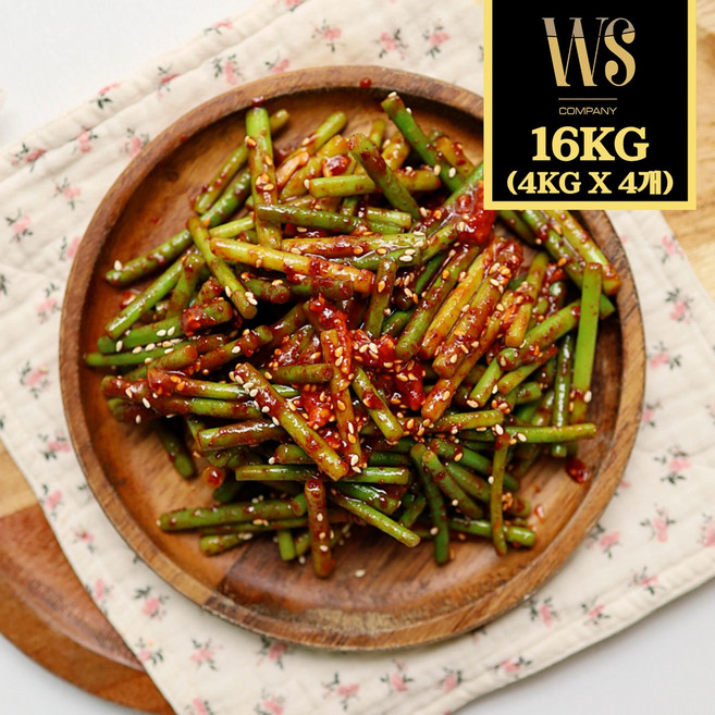 [그린이] 마늘쫑무침 16kg (4kg 4개) 업소용 대용량, 1개