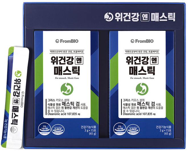 프롬바이오 위건강엔 매스틱 국내 단독 식약처 개별인정형원료 1일 섭취량 100%, 90g, 1박스