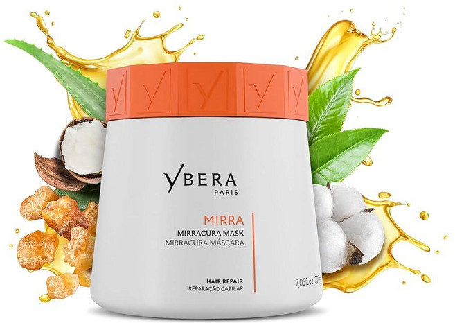Ybera Mirra 마스크 - 건조하고 손상된 모발을 위한 딥 컨디셔닝 헤어 마스크 | 곱슬머리 곱슬머리 및 염색 모발을 위한 수분 케라틴 헤어 마스크 | 성장 강도 및