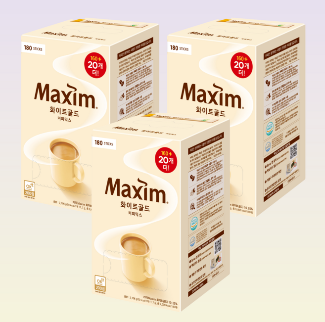 동서 맥심 화이트골드 커피믹스, 11.7g, 180개입, 3개