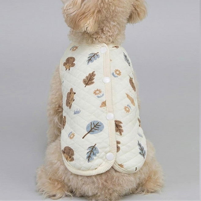 해피펫밀리 리틀포레 순면조끼, 1개, 카우