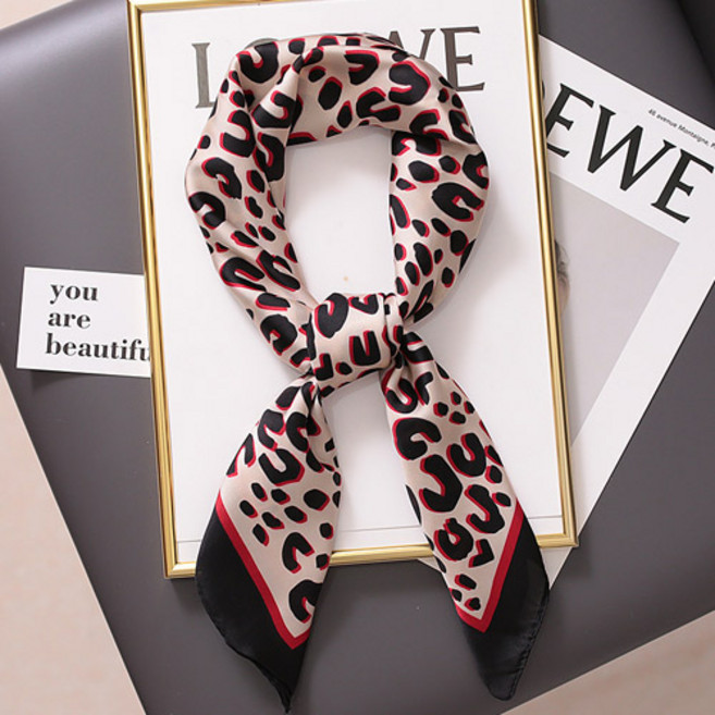 디아픽 3color 봄 가을 여성 사각 호피 레오파드 스카프