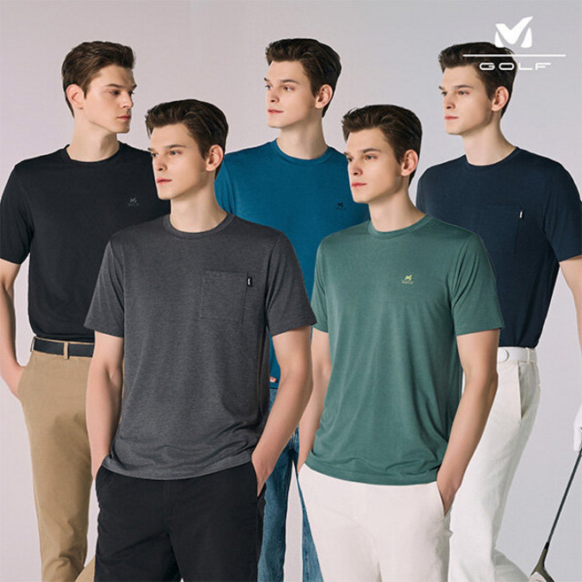 [밀레골프]25SS 밀레골프 남성 라운드반팔티 5종세트
