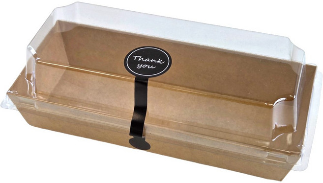 샌드위치 도시락 상자 직사각형 크라프트, 1개, 50개