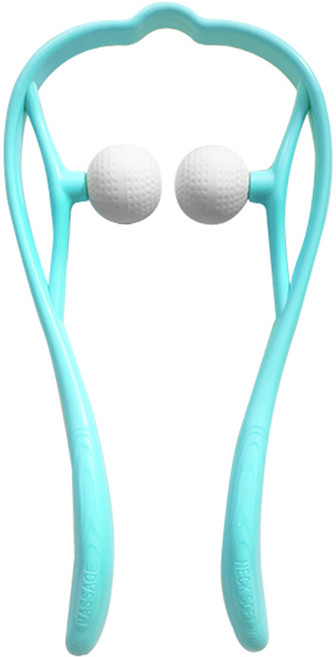 도매창고 골프공 목안마기 경추 목마사지기 뒷목 시원한 어깨 지압기 추석 설날 부모님 선물 승모근 마사지, 블루, 1개