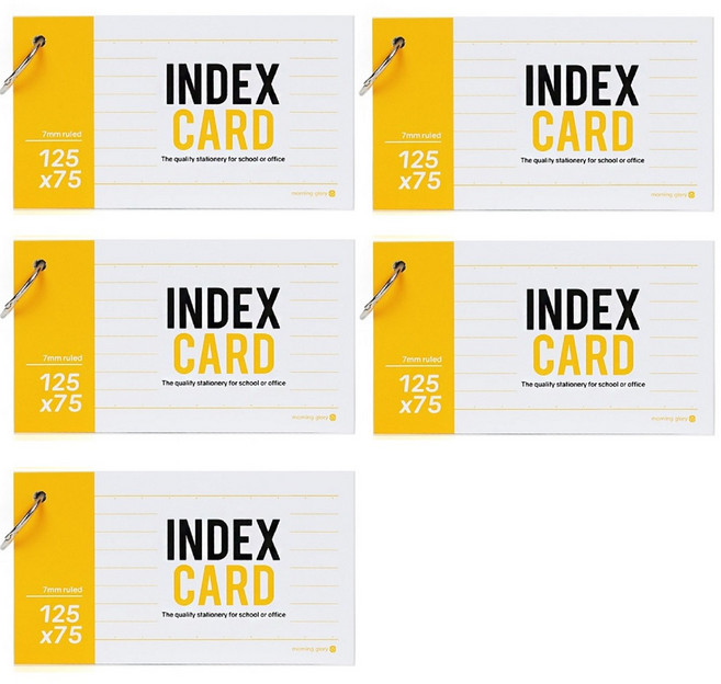 모닝글로리 2000 유선 정보카드 항균 링 단어장 125 x 75mm, 5개