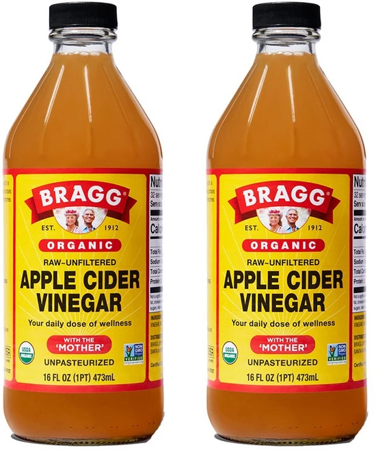 브래그 로우 - 언필터드 애플 사이다 비니거, 473ml, 2개 - 쿠팡