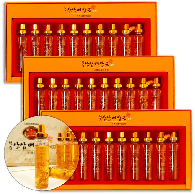 황토농산명인 천종 산삼 배양근 추출액 생체 상황 영지 버섯 (총 30바이알), 3세트, 200ml