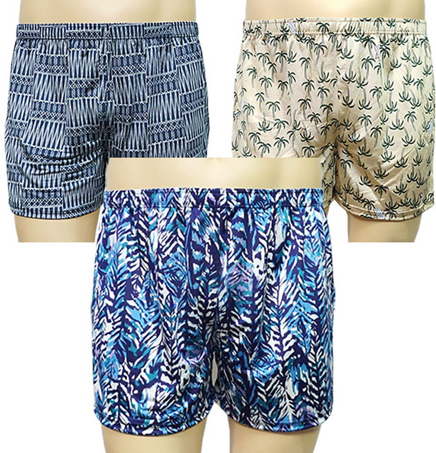 빅플러스 국산 빅사이즈 인견 트렁크 팬티 3종 세트 남성 남자 사각 속옷 115호 120호 130호 140호 3XL 4XL 6XL 8XL