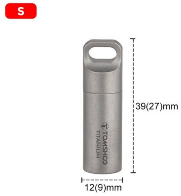 캠핑용고리장비다용도에어건 티타늄 미니 밀폐 방수 보관 알약 상자 향수 케이스 펜던트 도구 친환경 가정 야외, 1개