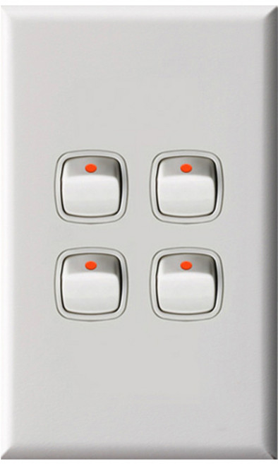 르그랑 엑셀 화이트 4구 스위치 + 국내전용피스, 1개