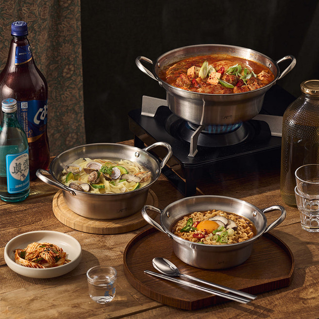 키친아트 스텐IH 업소용 조림 샤브샤브 부대찌개 인덕션 전골 탕냄비 30cm