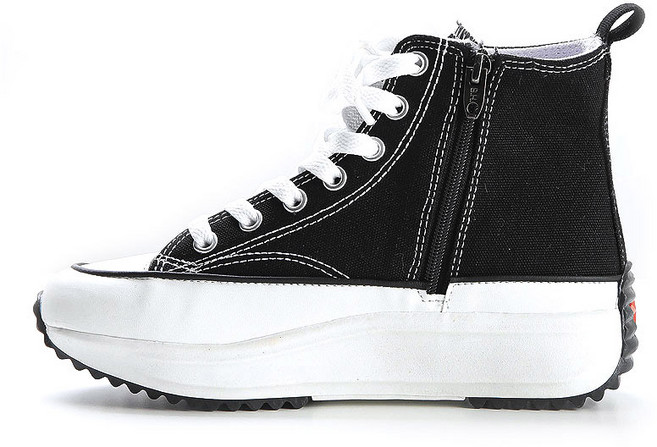 [트리샤]국산 캔버스 하이탑 여성 운동화 슬립온 스니커즈 BK C캔버스하이