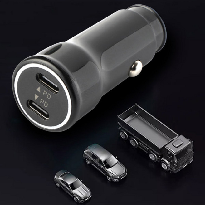 하이퍼 카쏙 듀얼 C타입 고속 충전기 소켓 40W 12V/24V 차량용 실내 시거잭 2포트 충전 핸드폰