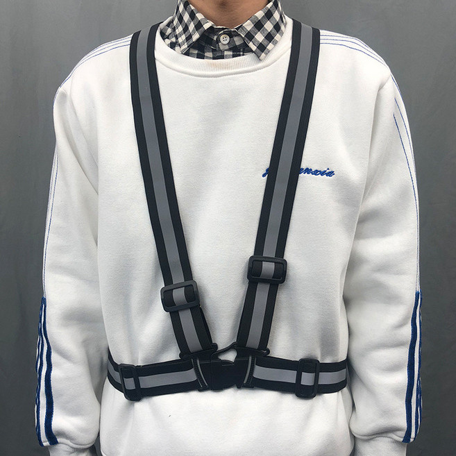 反光背心 交通安全 施工環衛 騎行熒光馬甲 透氣網眼, 1個, 黑色 4cm