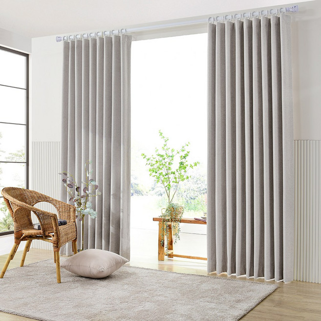 패브릭몰 100프로 암막커튼 형상기억 커튼 냉난방효율 방한방풍 커튼 핀형 거실커튼 230 240 레일형 커튼