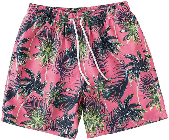 男款速乾沙灘褲可下水 寬鬆休閒四分褲 海邊溫泉泳褲