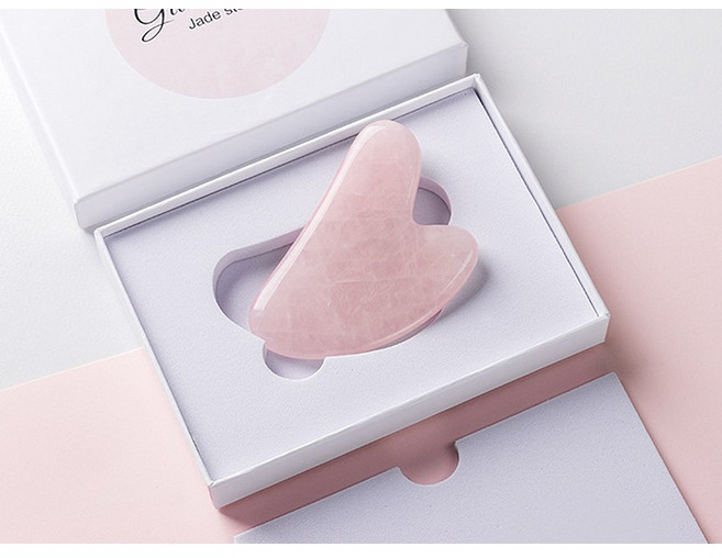 블랑제코 로즈쿼츠 괄사 얼굴 롤러 마사지 지압 괄사도구, 1개, 날개형괄사