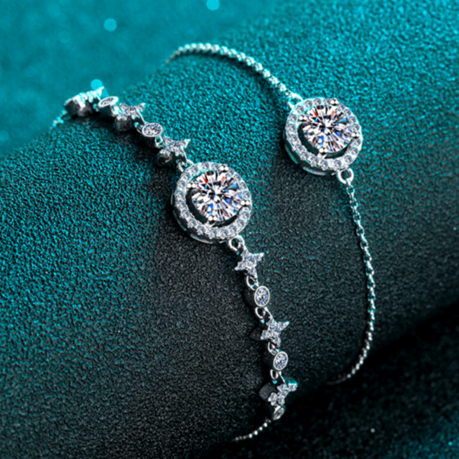 애니윙 변하지않는내마음 모이사나이트 D컬러 길이조절 팔찌