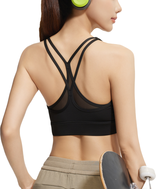 차오크 심리스 노와이어 브라 망사 디자인 일체형 스포츠브라