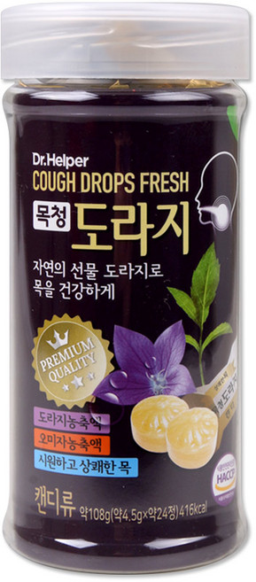 해호 닥터헬퍼 목청 도라지 목캔디 24정, 108g, 1개