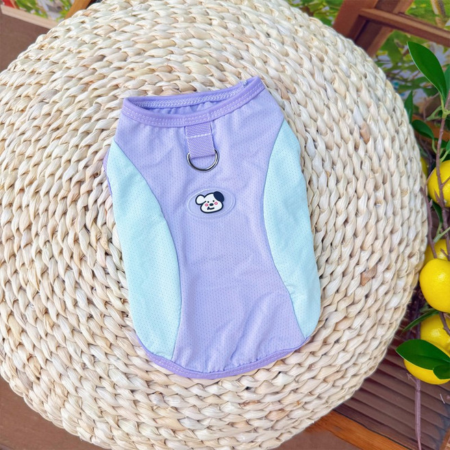 봄여름 얇은 강아지 옷 조끼 자외선 차단복 고양이 옷 통기성 털날림 방지 쿨나시, 1개, 플퍼