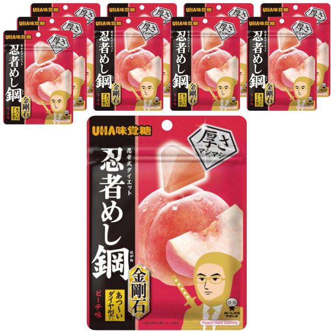 UHA 味覺糖 Ninjameshi 華歌爾鑽石形桃子口味, 10個, 45g