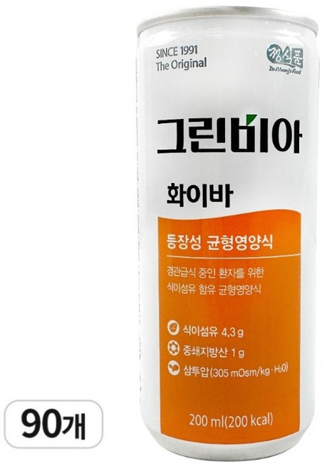 정식품 그린비아 화이바 200ml x 90캔, 90개
