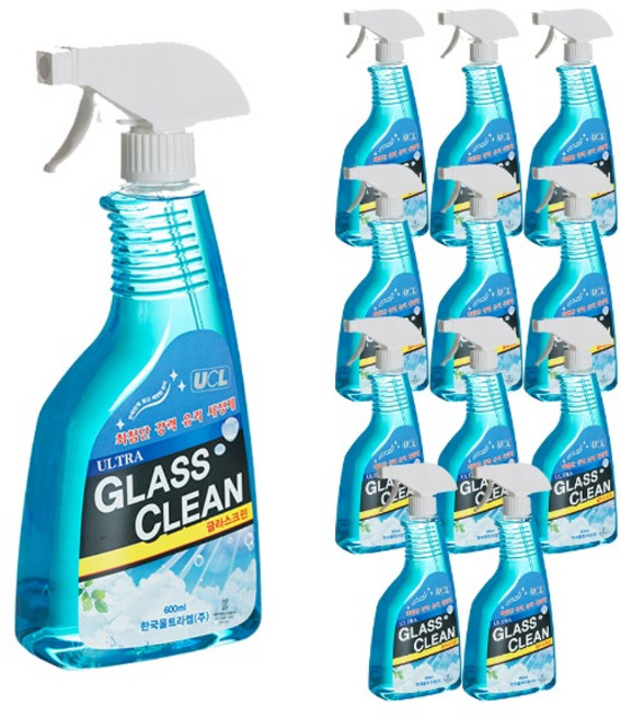 글라스크린 600ml 12개 유리 세정제 아파트 유리창 창문 청소 세제 클리너 울트라켐