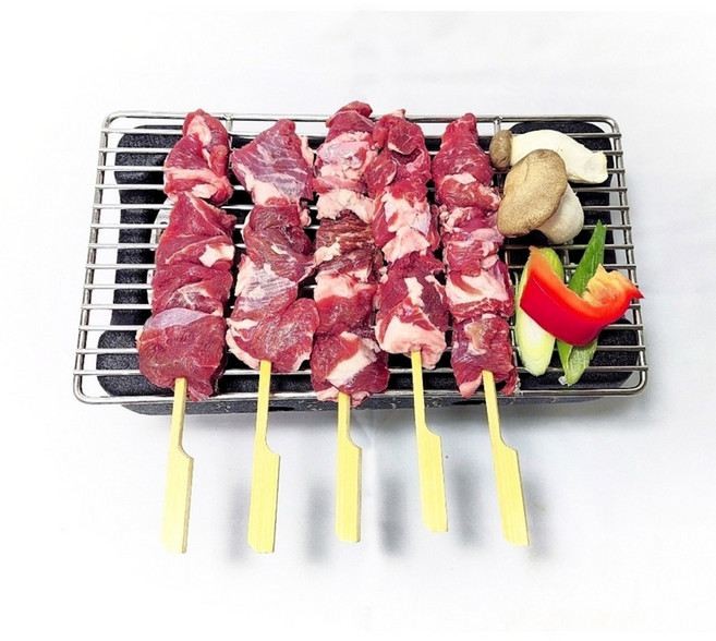 수제 양꼬치 10개 파닭 순살 목살 염통 꼬치 숯불 구이 캠핑음식, 1개, 400g