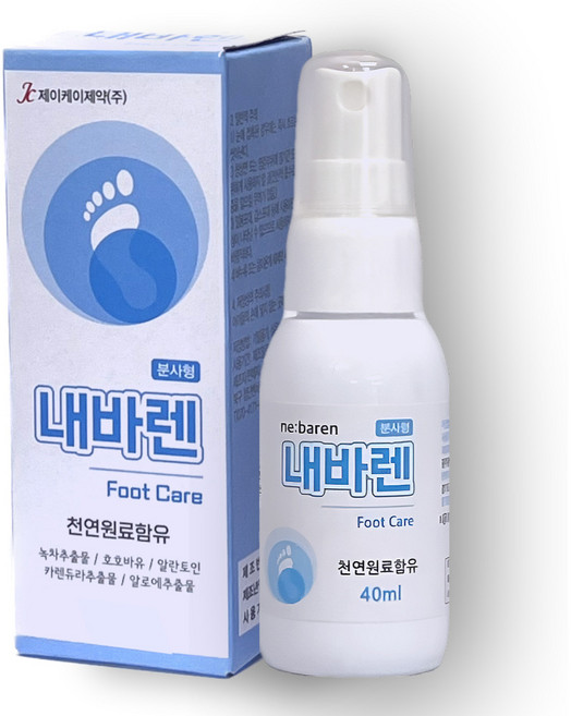뿌리는 발관리 스프레이 내바렌 40ml, 5개입, 1개