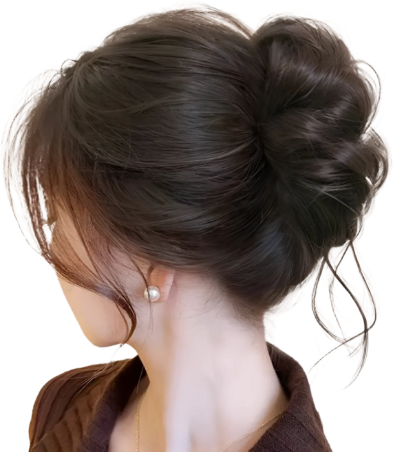 피에스컴퍼니 풍성한 똥머리 가발 집게핀, 1개, 내츄럴블랙