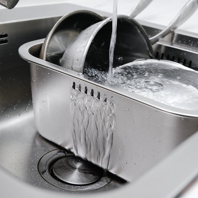 시샘 올스텐 대용량 사각 다라이 설거지통 10L, 실버, 1개