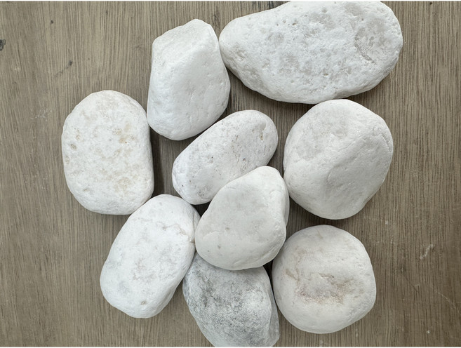 漢白玉鵝卵石 陽台造景石, 1KG, 白色