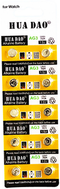 HUA DAO 鈕扣電池 LR41/AG3 1.5V 鹼性鈕扣電池, 1套, 20個裝