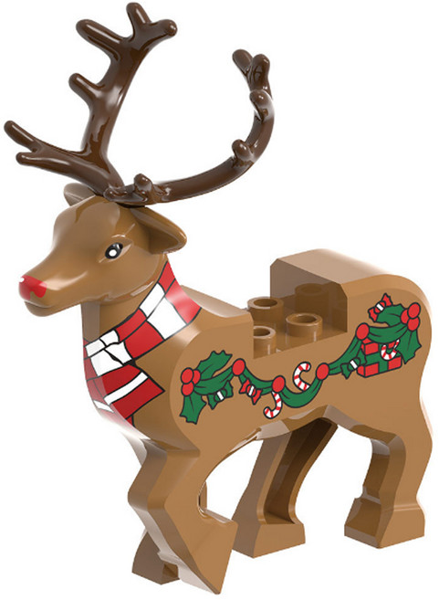 동물 호환 블럭 미니 피규어 모음, 56. 크리스마스 사슴, 1개