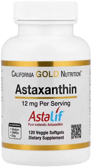 California Gold Nutrition Astaxanthin 캘리포니아 골드 뉴트리션 아스타잔틴 12mg 120베지캡슐, 120정, 1개