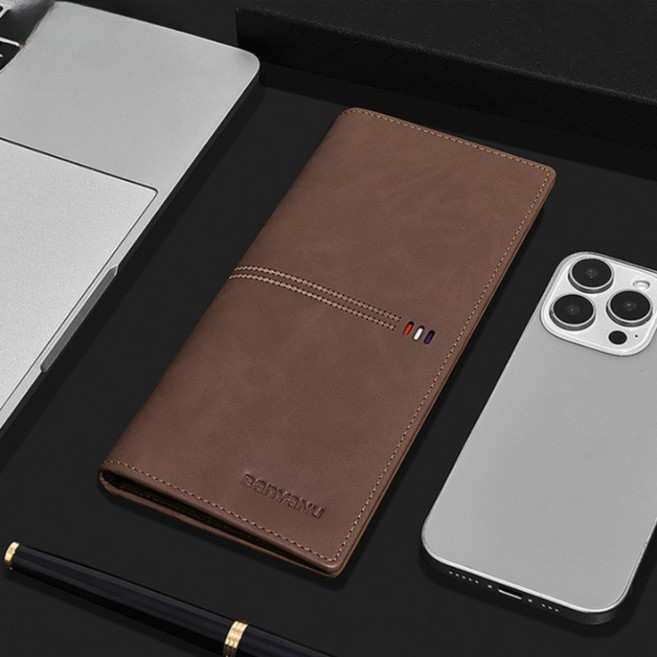 남성 프리미엄 소가죽 심플 슬림 장지갑 N2044