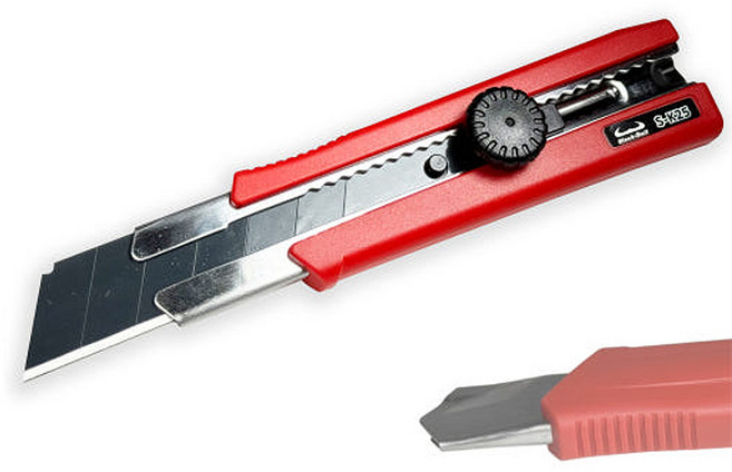 특대형 커터칼 25mm 산업용 S-K25 블랙불, 1개