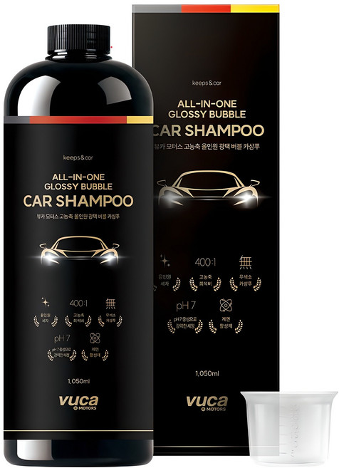 뷰카 모터스 고농축 올인원 광택 버블 카샴푸, 1.05L, 1개