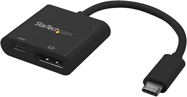 StarTech. com USB C - 디스플레이 포트 어댑터 파워딜리버리 포함 4K 60Hz HBR2 타입 DP 1.2 모니터 비디오 컨버터 충전 60W PD 패스스루 썬