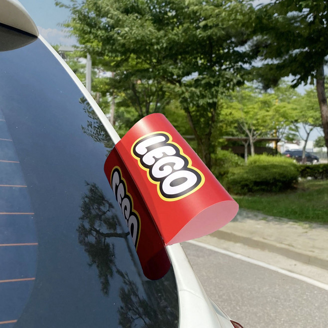 릴리온즈 자동차 초보운전 레고 라벨 스티커, 1세트, 레드 레고